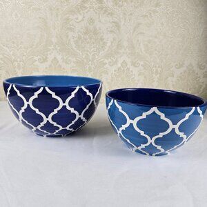 Coventry Nesting Arabesque Bowls Blue White Pattern Dishwashe Safe Ceramic